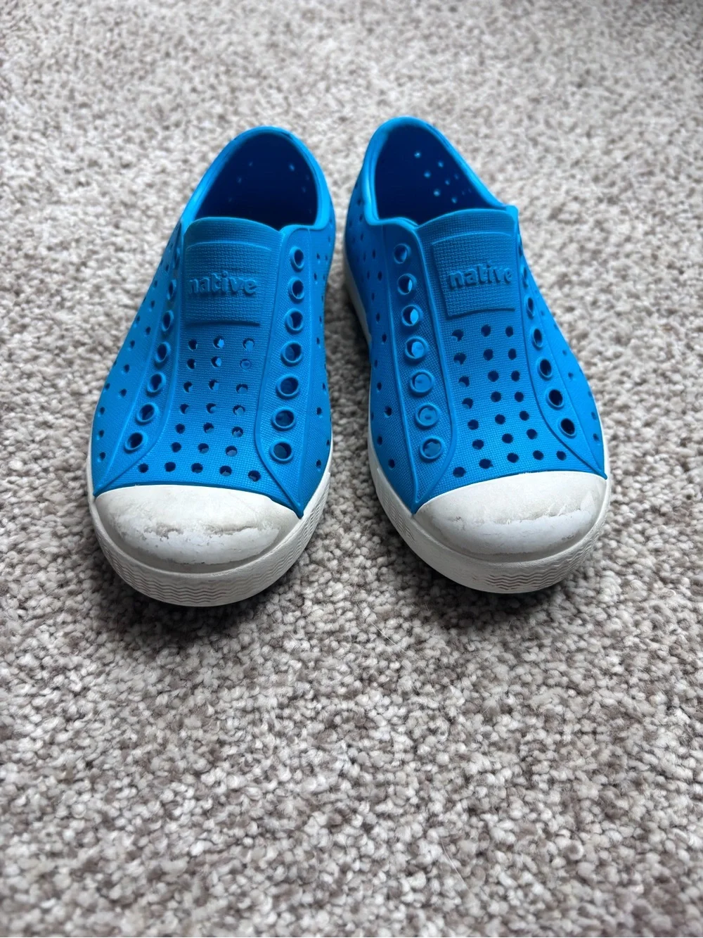 Native Jefferson Kids Slip-On Shoes in Bright Blue